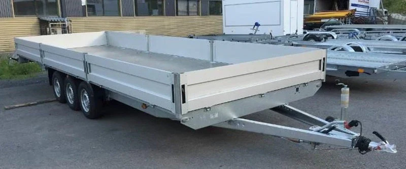 Remolque de plataforma LIDER – Ruedas inferiores – Doble eje con freno - Imagen 4